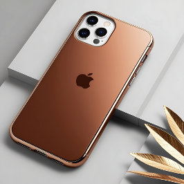 Minimalistischer brauner Leder Look iPhone Case