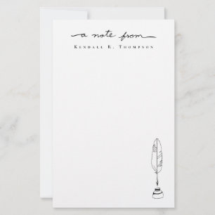 Minimalistischer Briefsatz Feder A Notiz von Briefpapier