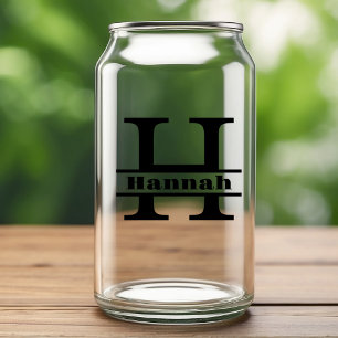Minimalistischer Buchstabe H Monogramm und Individ Dosenglas