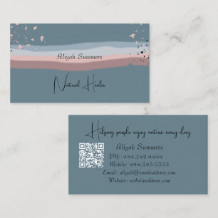 Minimalistischer Bunter Boho-QR-Code Meditativ Visitenkarte