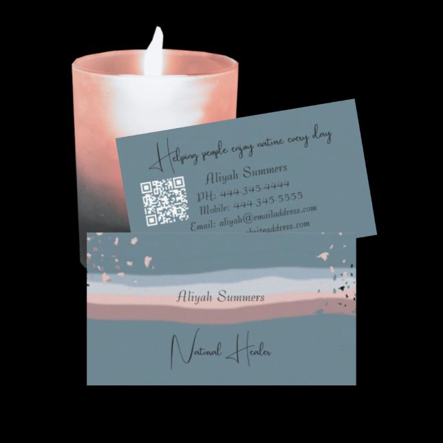 Minimalistischer Bunter Boho-QR-Code Meditativ  Visitenkarte (Von Creator hochgeladen)