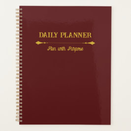 Minimalistischer Burgunder-Gold-Planer Planer