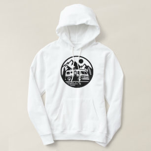 Minimalistischer Camper Van Adventure Berg Landsch Hoodie
