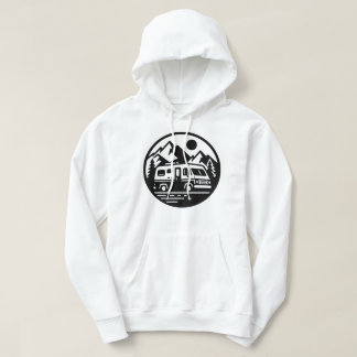 Minimalistischer Camper Van Adventure Berg Landsch Hoodie