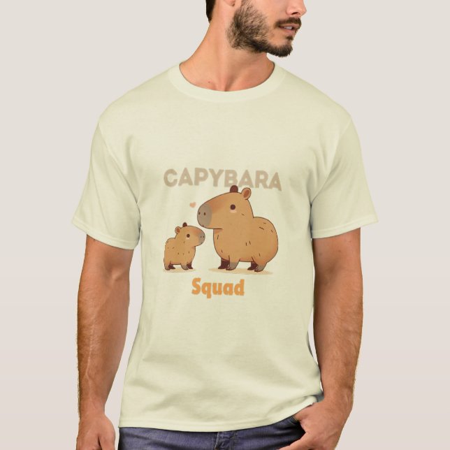 Minimalistischer Capybara Silhouette T - Shirt (Vorderseite)