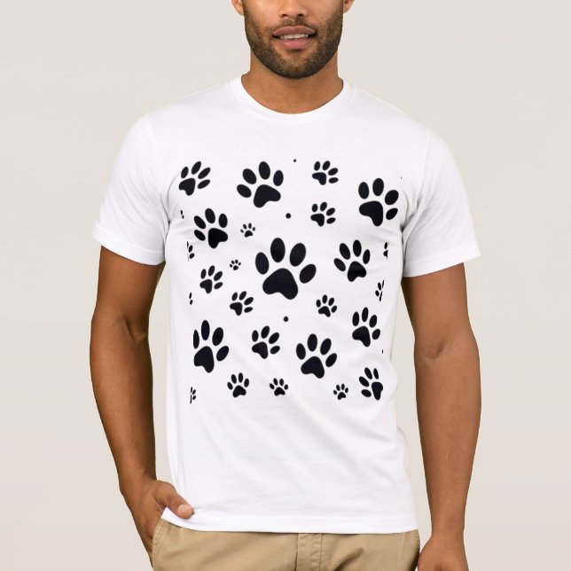 Minimalistischer Cat Paw Print T-Shirt (Vorderseite)