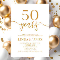 Minimalistischer Champagner 50. Hochzeitstag