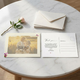 Minimalistischer Chic Einfache Foto-Dankeschön-Kar Postkarte