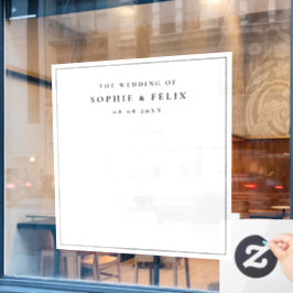 Minimalistischer Chic Elegant Hochzeitstag Foto Hi Fensteraufkleber