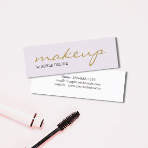 Minimalistischer Chic Gold Weiß Visagist Mini Visitenkarte