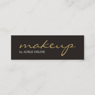 Minimalistischer Chic-grauer Goldmake-upkünstler Mini Visitenkarte