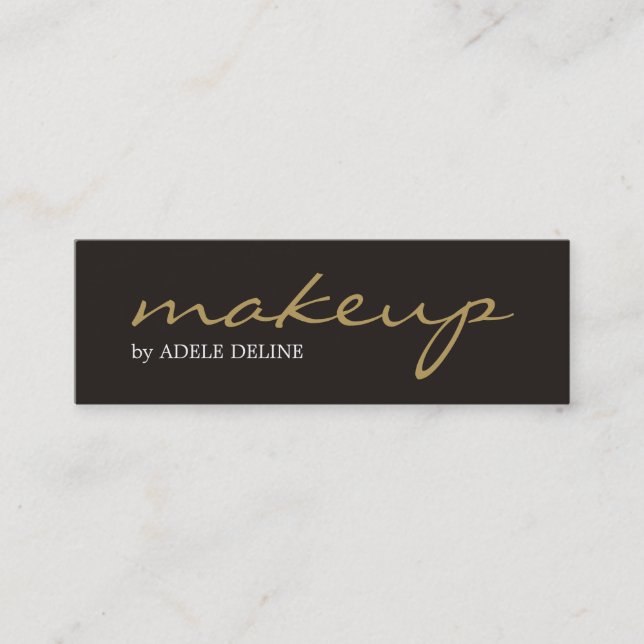 Minimalistischer Chic-grauer Goldmake-upkünstler Mini Visitenkarte (Vorderseite)