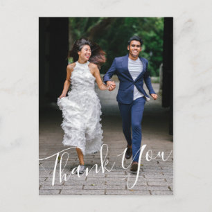 Minimalistischer Chic handgeschriebene Hochzeit 2  Postkarte
