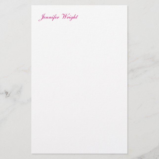 Minimalistischer Chic-Kalligraphie-individuelle Na Briefpapier (Vorderseite)
