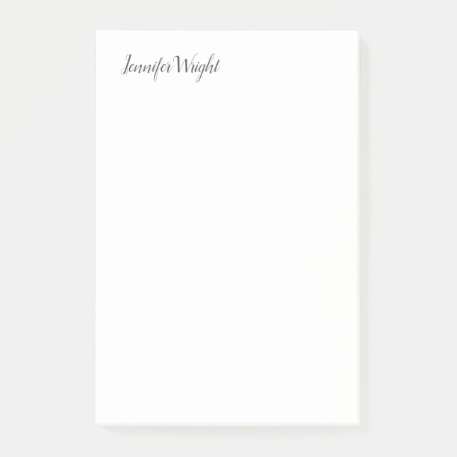 Minimalistischer Chic-Kalligraphie-individuelle Na Post-it Klebezettel (Vorderseite)