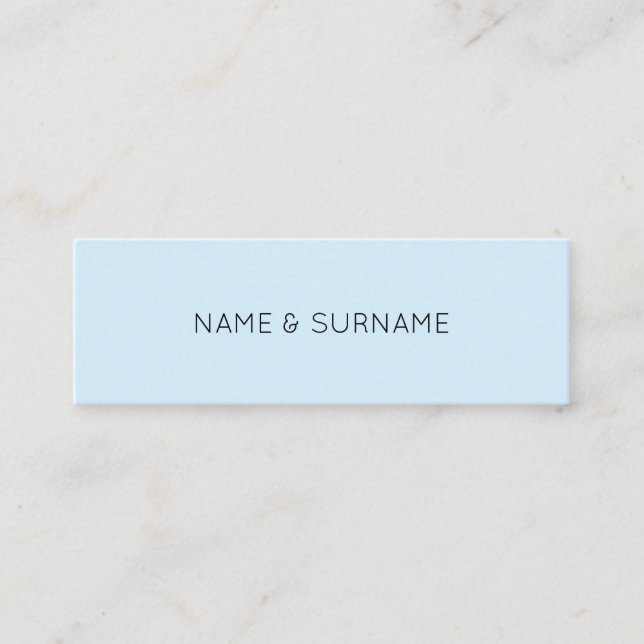 Minimalistischer Chic moderne BabyBlue Mini Visitenkarte (Vorderseite)