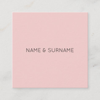 Minimalistischer Chic-moderne rosa quadratische Visitenkarte