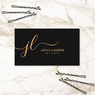 Minimalistischer Chic Stylische Schrift Monogramm Visitenkarte