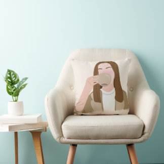 Minimalistischer Coffee Lover Throw Kissen - ästhe