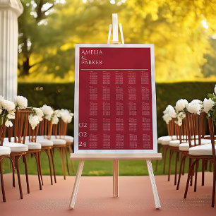 Minimalistischer Crimson Red Wedding Cart Poster