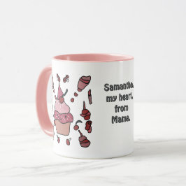 Minimalistischer Cupcake mit Kirsche und Sprinklen Tasse