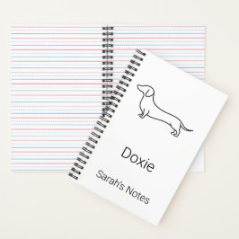 Minimalistischer Dachshund personalisierter Name S Notizbuch