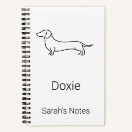 Minimalistischer Dachshund personalisierter Name S Notizbuch