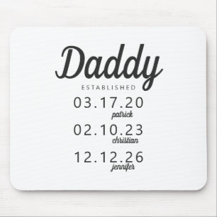 Minimalistischer Daddy als Geburtsname Mousepad