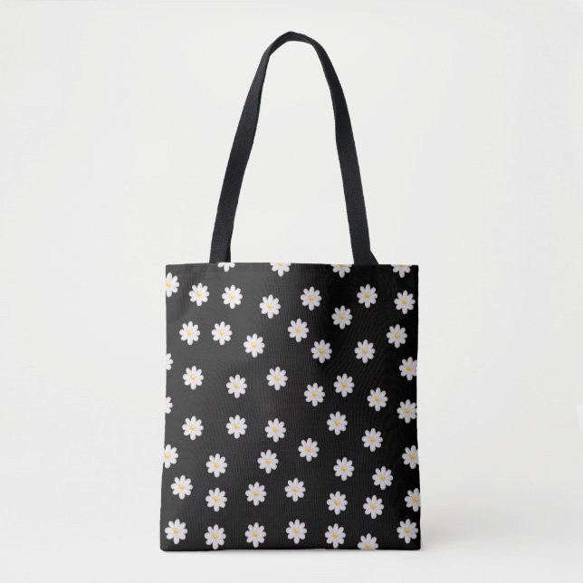 "Minimalistischer Daisy Pattern Tote Bag (Vorderseite)