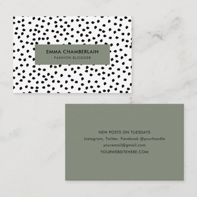 Minimalistischer Dalmatiner besticht durch seine s Visitenkarte (Vorne/Hinten)