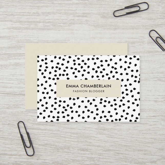 Minimalistischer Dalmatiner Print Modern Custom Visitenkarte (Vorderseite/Rückseite Beispiel)