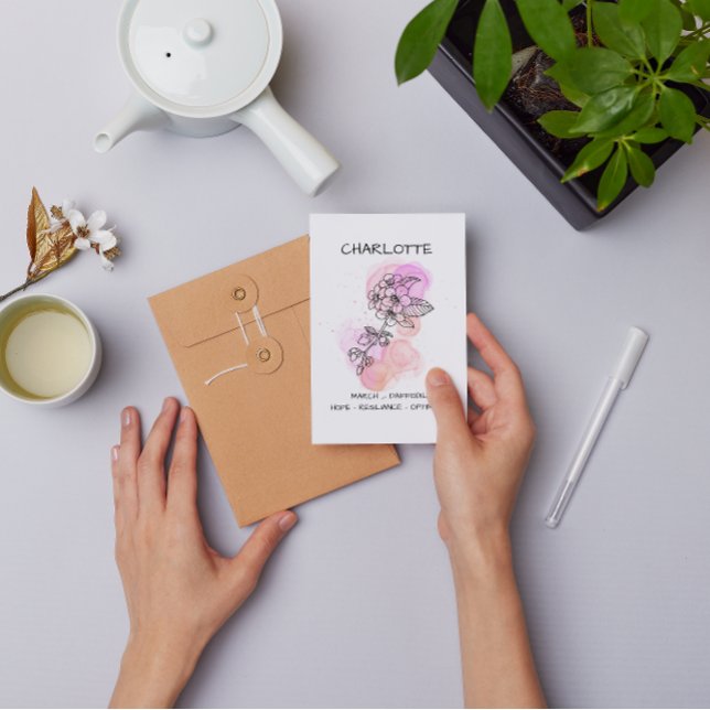 Minimalistischer Dank Cherry Blossom Pink Floral Postkarte (Von Creator hochgeladen)