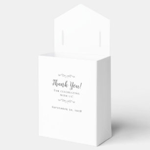 Minimalistischer Dank Elegant Wedding Modern Gray Geschenkschachtel