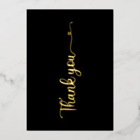 Minimalistischer Dank Ihnen Black Gold Foil Card
