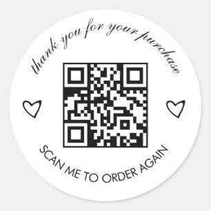 Minimalistischer Dankeschön-Boutique-Geschäfts-QR- Runder Aufkleber