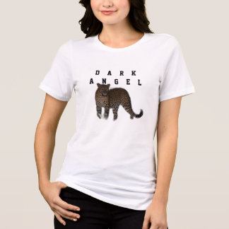 Minimalistischer Dark Angel Leopard Frauen T-Shirt Tri-Blend Shirt