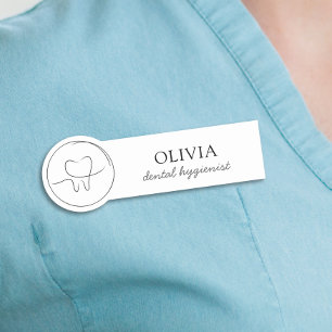 Minimalistischer Dentalhygieniker Namensschild