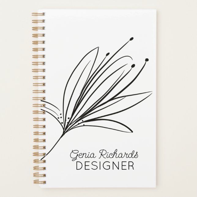 Minimalistischer Designer für botanische Lippen-Bl Planer (Vorderseite)