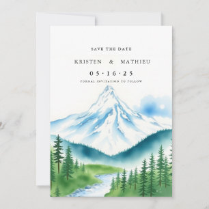Minimalistischer digitaler Berg Save The Date