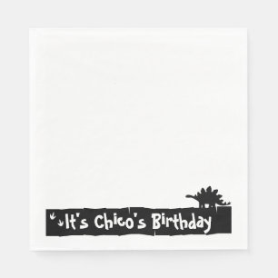Minimalistischer Dino-Geburtstag: Stegosaurus-Desi Serviette