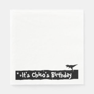 Minimalistischer Dino-Geburtstag: T-Rex-Design Serviette