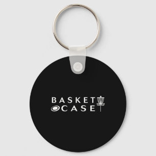 Minimalistischer Disc-Golf-Korb Fall lustiger Disc Schlüsselanhänger