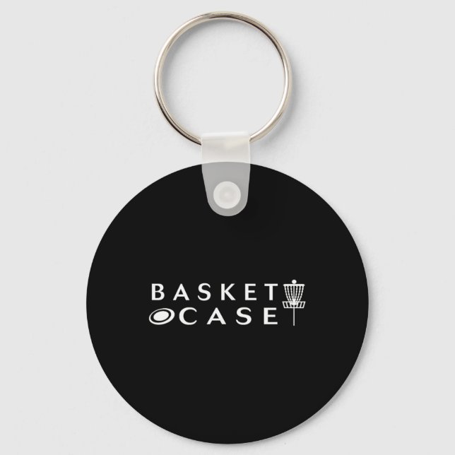 Minimalistischer Disc-Golf-Korb Fall lustiger Disc Schlüsselanhänger (Vorderseite)