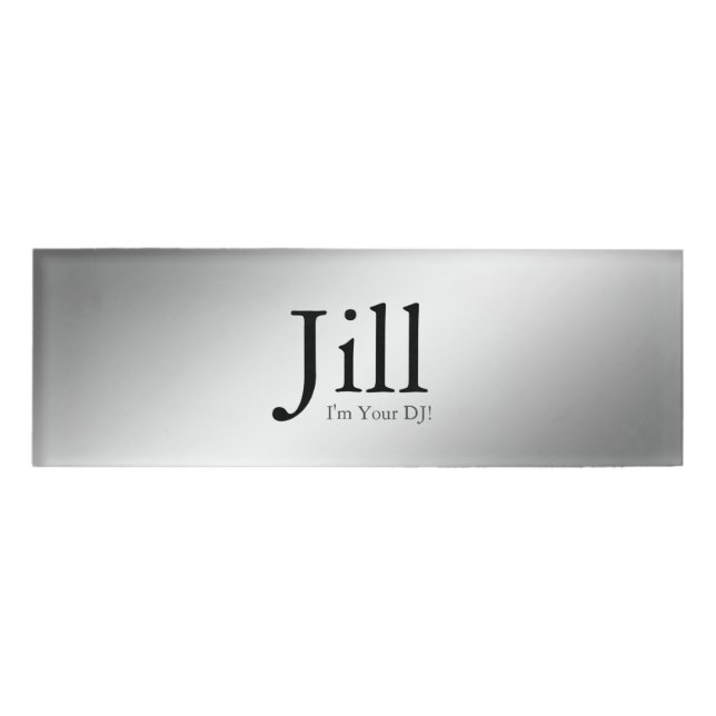 Minimalistischer DJ Namenschild (Vorderseite)