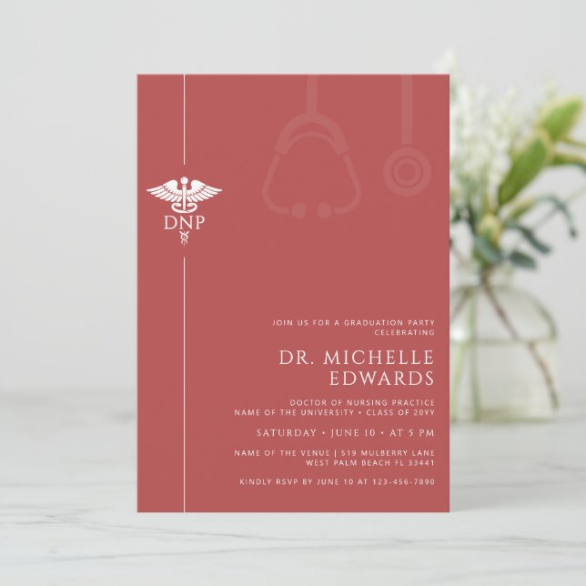 Minimalistischer DNP Doctor of Nursing Practice Ab Einladung (Stehend Vorderseite)