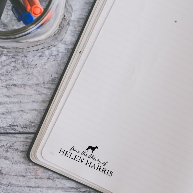 Minimalistischer Doberman Hund aus der Bibliothek, Gummistempel (Von Creator hochgeladen)