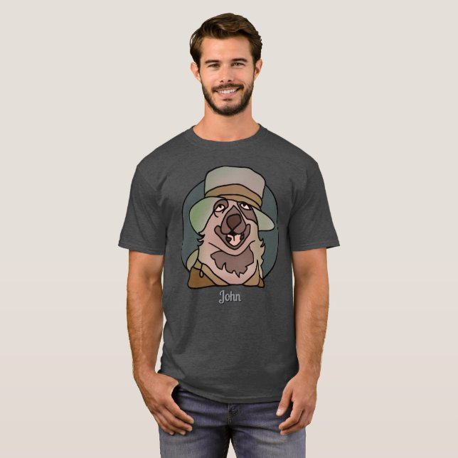 Minimalistischer Dog GrandPa mit Coolem Hut | Funn T-Shirt (Vorne ganz)