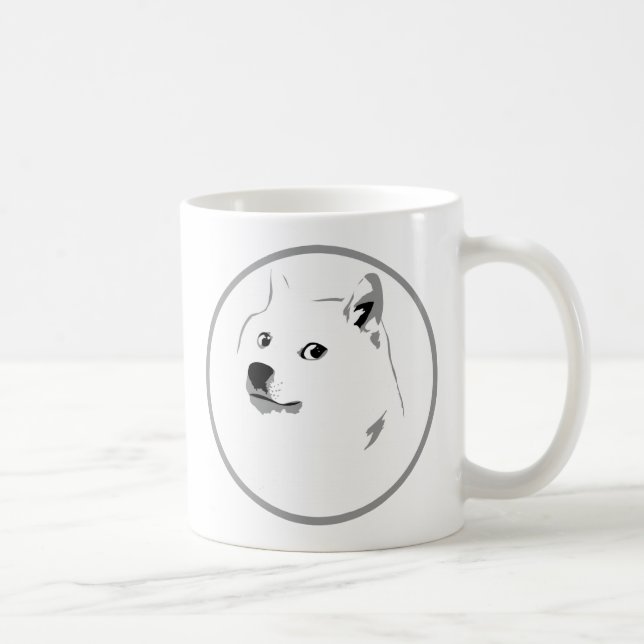 Minimalistischer Dogecoin Kaffeetasse (Rechts)