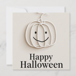 Minimalistischer Draht-Kürbis Frohe Halloween-Grüß Feiertagskarte