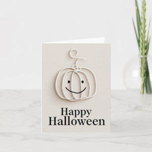 Minimalistischer Draht-Kürbis Frohe Halloween-Grüß Feiertagskarte